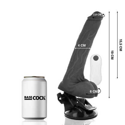 BASECOCK - REALISTIC NATURAL REMOTE CONTROL VIBRATOR 19 CM -OR- 4 CM