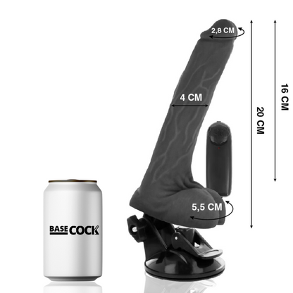 BASECOCK - REALISTIC NATURAL REMOTE CONTROL VIBRATOR WITH 20 CM TESTICLES -OR- 4 CM