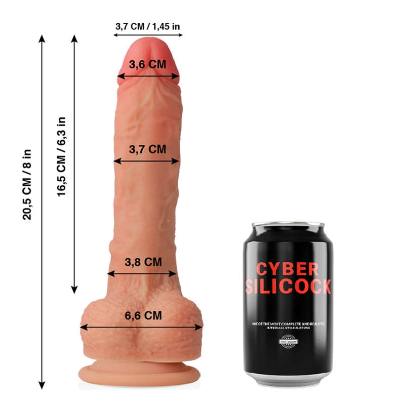 CYBER SILICOCK - CONNOR SILICONE LIQUIDO MORBIDO ULTRA REALISTICO 20.5 CM -O- 3.7 CM - CYBER SILICOCK | Lingerie Harness Boutique