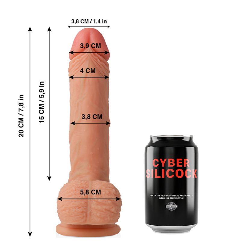 CYBER SILICOCK - SILICONE LIQUIDO MORBIDO ULTRA REALISTICO FREEMAN 20 CM -O- 3.8 CM - CYBER SILICOCK | Lingerie Harness Boutique