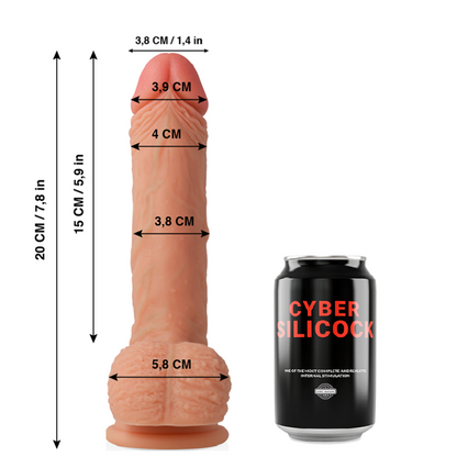 CYBER SILICOCK - SILICONE LIQUIDO MORBIDO ULTRA REALISTICO FREEMAN 20 CM -O- 3.8 CM - CYBER SILICOCK | Lingerie Harness Boutique