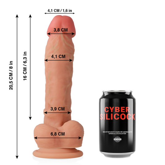 CYBER SILICOCK - ULTRA REALISTIC SOFT LIQUID SILICONE DONG 20.5 CM -O- 4.1 CM