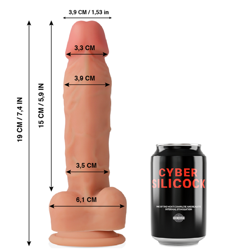 CYBER SILICOCK - OLIVER SILICONE LIQUIDO MORBIDO ULTRA REALISTICO 19 CM -O- 3.9 CM - CYBER SILICOCK | Lingerie Harness Boutique