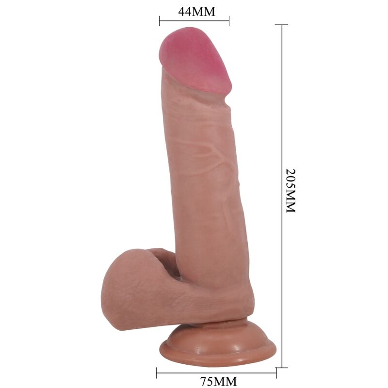 PRETTY LOVE - DILDO REALISTICO SLIDING SKIN SERIES CON VENTOSA SCORREVOLE DELLA PELLE MARRONE 20,5 CM - PRETTY LOVE HIGH GRADE | Lingerie Harness Boutique
