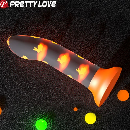 PRETTY LOVE - DILDO MAGICO NIGHTFALL SENZA VIBRAZIONI ARANCIO LUMINOSO - PRETTY LOVE FLIRTATION | Lingerie Harness Boutique