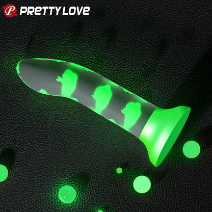 PRETTY LOVE - DILDO MAGICO NIGHTFALL SENZA VIBRAZIONI VERDE LUMINOSO - PRETTY LOVE FLIRTATION | Lingerie Harness Boutique