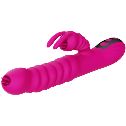ARMONY - VIBRATORE MULTIFUNZIONE RABBIT DOUBLE TONGUE FUCSIA EFFETTO CALORE - ARMONY VIBRATORS | Lingerie Harness Boutique