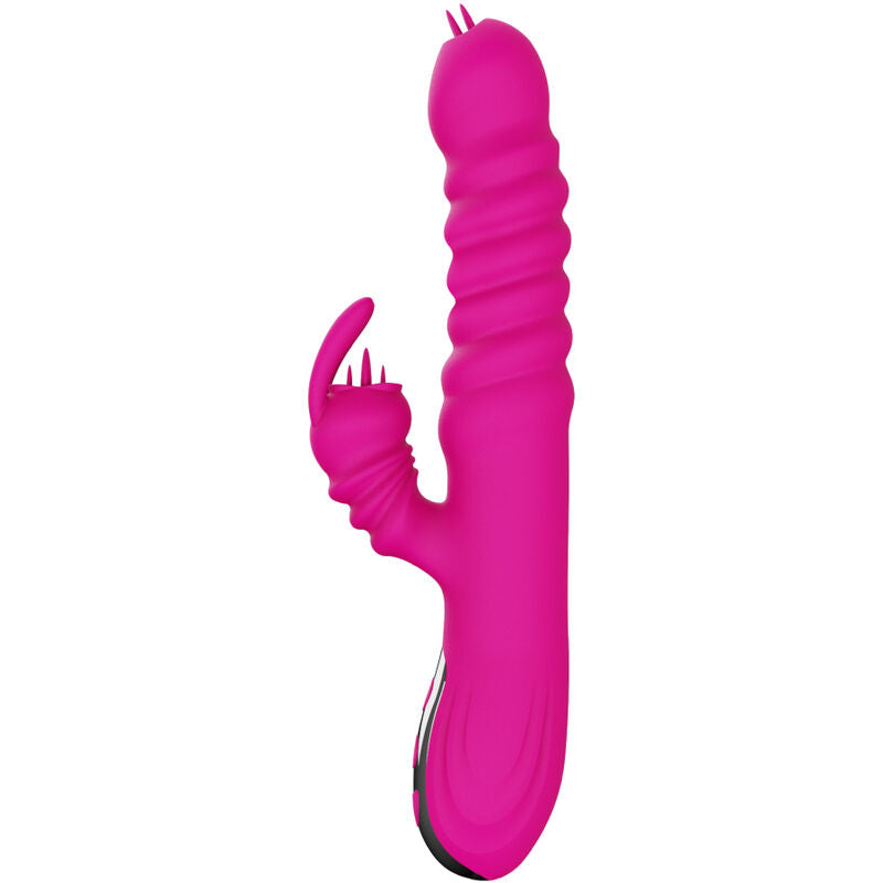 ARMONY - VIBRATORE MULTIFUNZIONE RABBIT DOUBLE TONGUE FUCSIA EFFETTO CALORE - ARMONY VIBRATORS | Lingerie Harness Boutique