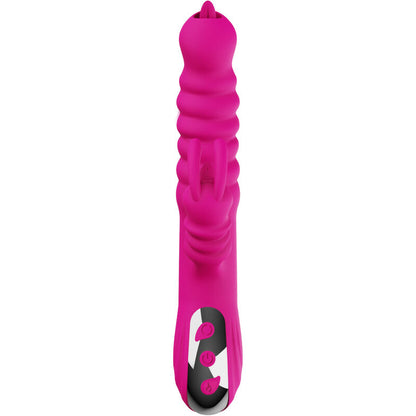 ARMONY - VIBRATORE MULTIFUNZIONE RABBIT DOUBLE TONGUE FUCSIA EFFETTO CALORE - ARMONY VIBRATORS | Lingerie Harness Boutique