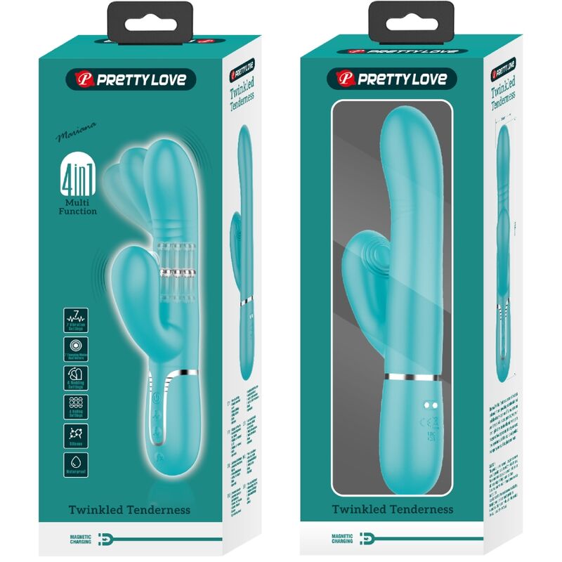 PRETTY LOVE - VIBRATORE MULTIFUNZIONE G-SPOT VERDE ACQUA - PRETTY LOVE FLIRTATION | Lingerie Harness Boutique