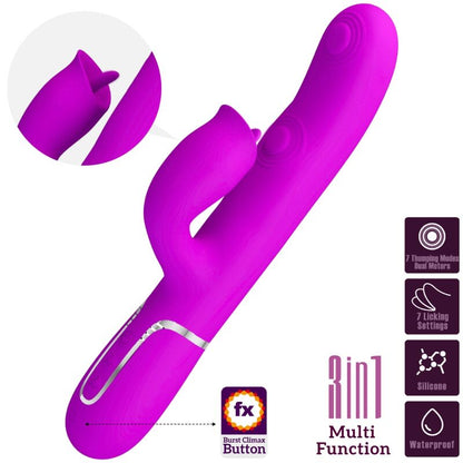 PRETTY LOVE - VIBRATORE CONIGLIO CON LICING FUCSIA - PRETTY LOVE FLIRTATION | Lingerie Harness Boutique