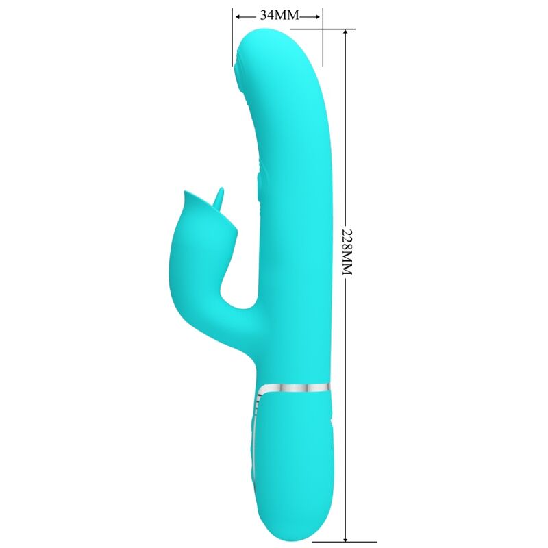 PRETTY LOVE - AQUA GREEN LICKY RABBIT VIBRATOR