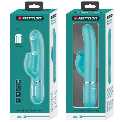 PRETTY LOVE - AQUA GREEN LICKY RABBIT VIBRATOR