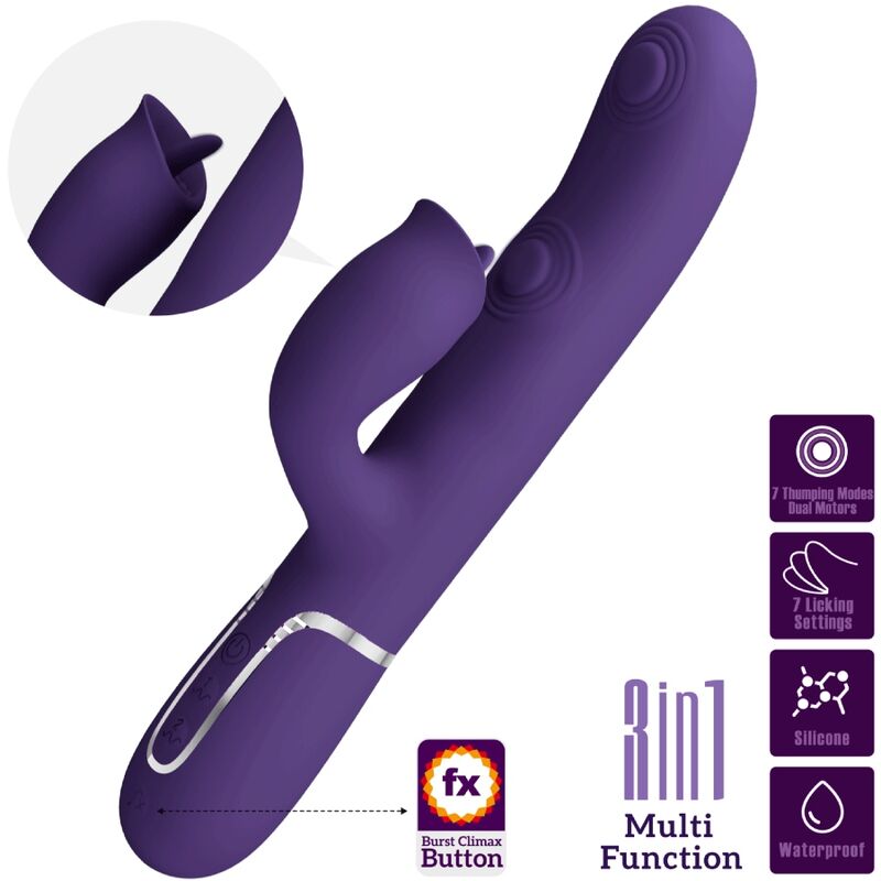 PRETTY LOVE - RABBIT VIBRATOR WITH VIOLET TO LICK