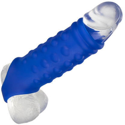 CALEXOTICS - ADMIRAL COPERTURA PER PENE CON PERLINE IN SILICONE LIQUIDO BLU