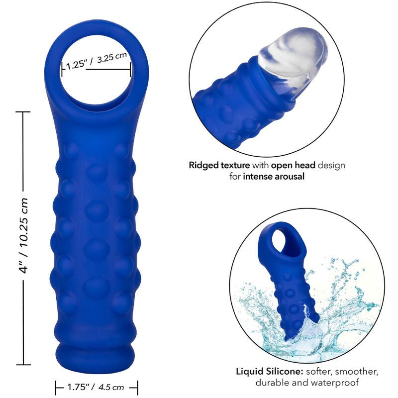 CALEXOTICS - ADMIRAL COPERTURA PER PENE CON PERLINE IN SILICONE LIQUIDO BLU - CALEXOTICS | Lingerie Harness Boutique