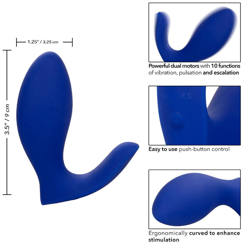 CALEXOTICS - ADMIRAL PROSTATE STIMULATOR AND RIMMING VIBRATOR BLUE