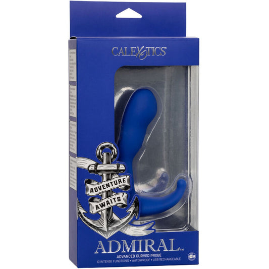 CALEXOTICS - ADMIRAL STIMOLATORE ANALE CURVO E VIBRATORE BLU - CALEXOTICS | Lingerie Harness Boutique