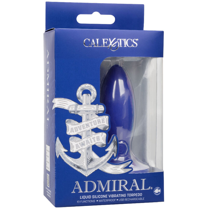 CALEXOTICS - ADMIRAL VIBRATOR BUTT PLUG TORPEDO BLUE