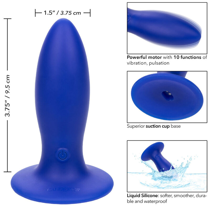 CALEXOTICS - ADMIRAL VIBRATOR BUTT PLUG TORPEDO BLUE