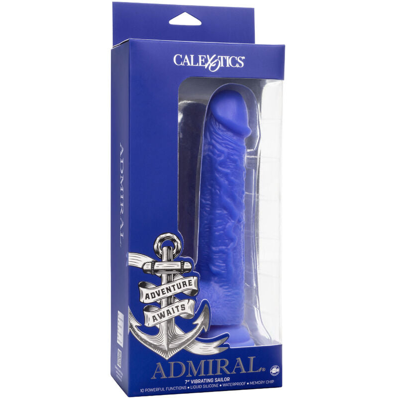 CALEXOTICS - ADMIRAL VIBRATOR REALISTIC DILDO SAILOR BLUE