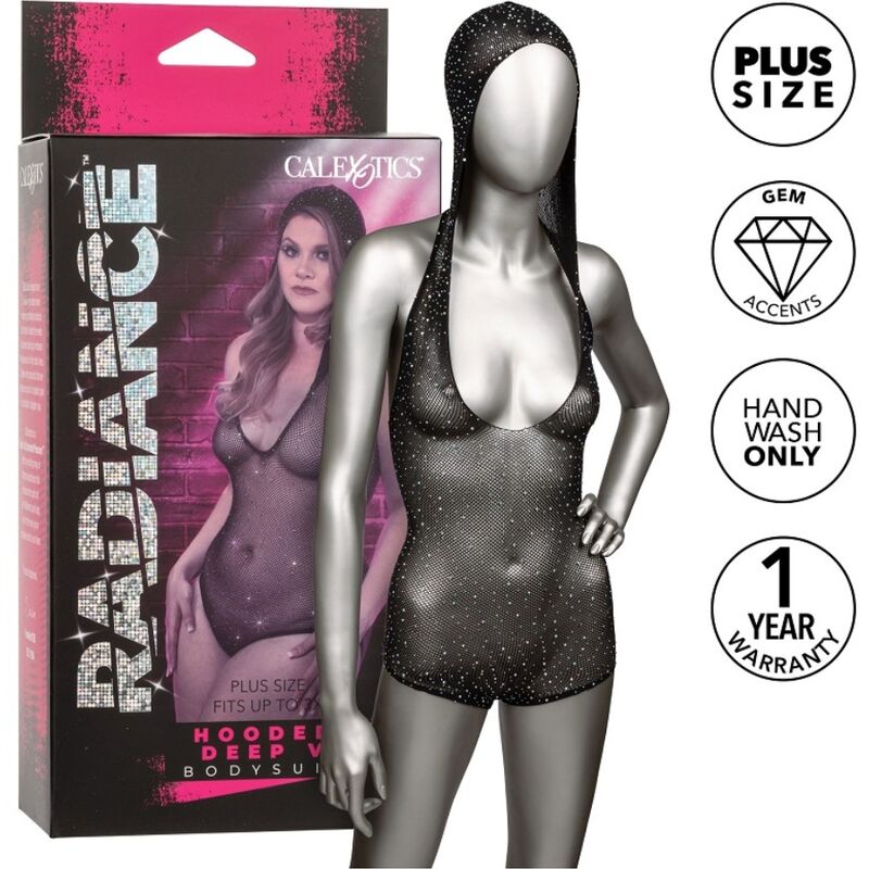 CALEXOTICS - RADIANCE BODY A V PROFONDO CON CAPPUCCIO TAGLIA PLUS - CALEXOTICS | Lingerie Harness Boutique