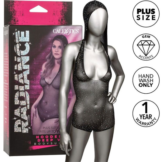 CALEXOTICS - RADIANCE BODY A V PROFONDO CON CAPPUCCIO TAGLIA PLUS - CALEXOTICS | Lingerie Harness Boutique