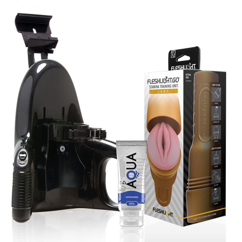 FLESHLIGHT - STAMINA GO TRAINING UNIT LADY + LANCIO UNIVERSALE + LUBRIFICANTE AQUA QUALITÀ 50 ML - FLESHLIGHT | Lingerie Harness Boutique