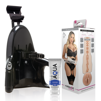 FLESHLIGHT - MIA MALKOVA VAGINA LVL UP + LANCIO UNIVERSALE + LUBRIFICANTE AQUA QUALITÀ 50 ML - FLESHLIGHT GIRLS | Lingerie Harness Boutique