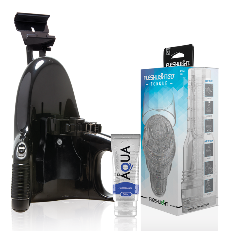 FLESHLIGHT - GO MASTURBADOR TORQUE ICE + LANCIO UNIVERSALE + LUBRIFICANTE DI QUALITÀ AQUA 50 ML - FLESHLIGHT ORIGIN | Lingerie Harness Boutique