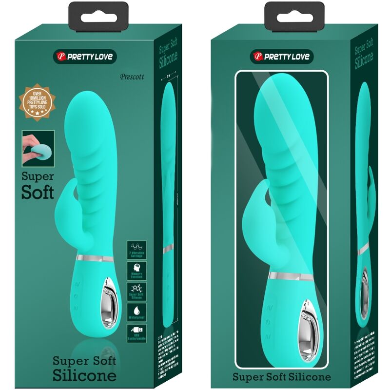 PRETTY LOVE - VIBRATORE MULTIFUNZIONE G-SPOT PRESCOTT VERDE ACQUA - PRETTY LOVE FLIRTATION | Lingerie Harness Boutique