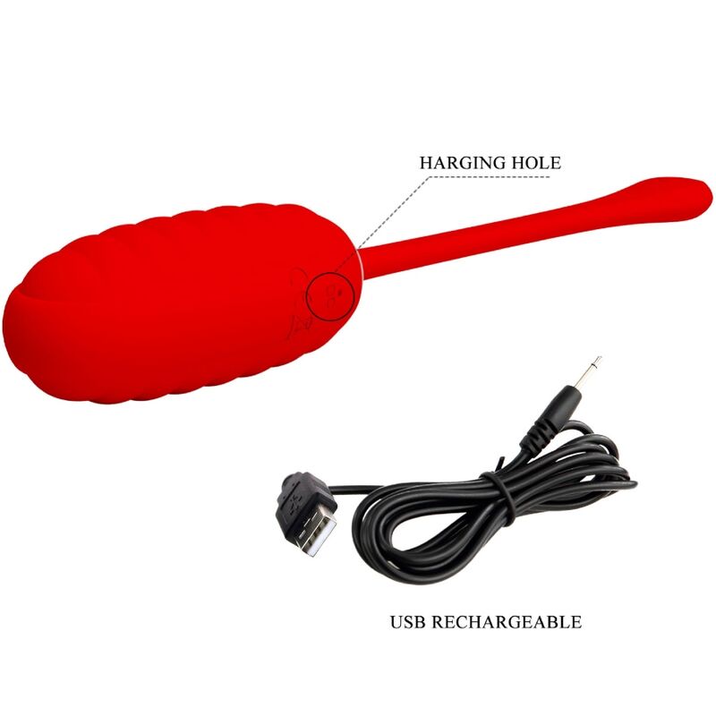 PRETTY LOVE - KIRK RED RECHARGEABLE VIBRATING EGG