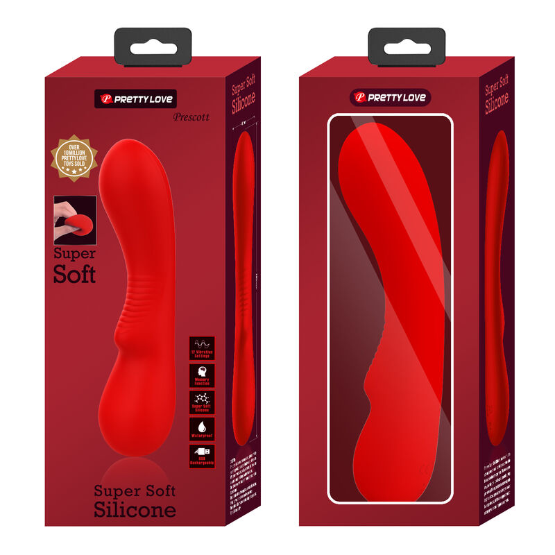 PRETTY LOVE - VIBRATORE RICARICABILE PRESCOTT ROSSO - PRETTY LOVE SMART | Lingerie Harness Boutique
