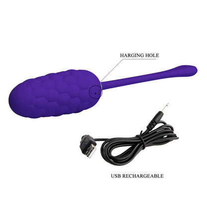 PRETTY LOVE - RECHARGEABLE MARINE TEXTURE VIBRATING EGG PURPLE