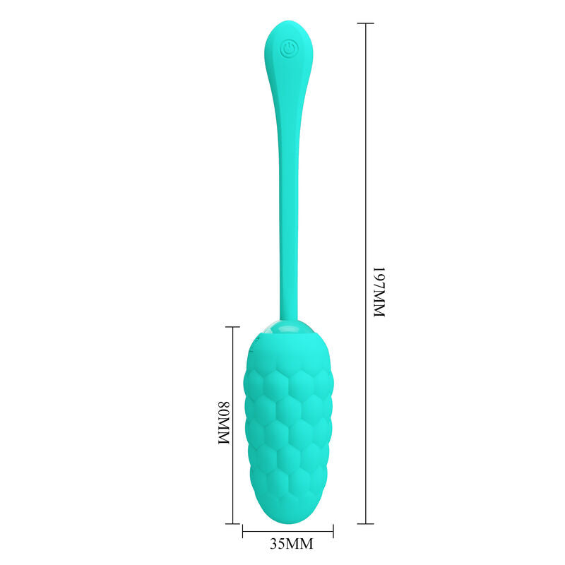 PRETTY LOVE - RECHARGEABLE MARINE TEXTURE VIBRATING EGG AQUA