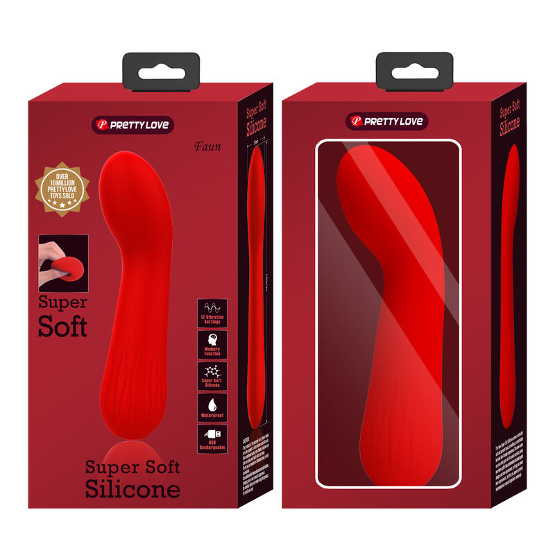 PRETTY LOVE - VIBRATORE RICARICABILE FAUN ROSSO - PRETTY LOVE SMART | Lingerie Harness Boutique