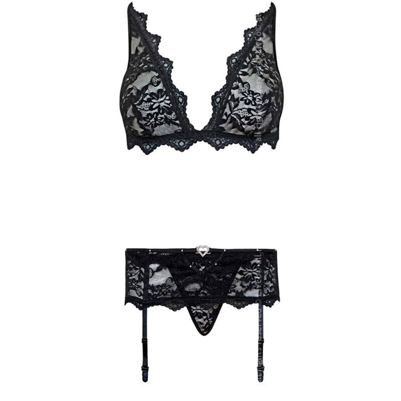 LIVCO CORSETTI FASHION - BELITA LC 90231 REGGISENO + SLIP + REGGISENO NERO L/XL - LIVCO CORSETTI SETS | Lingerie Harness Boutique