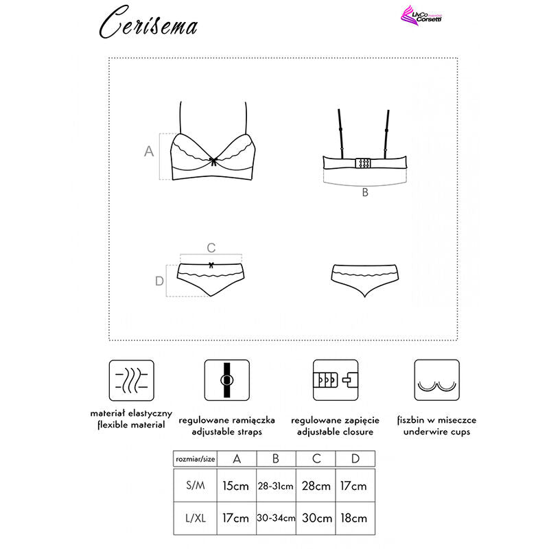 LIVCO CORSETTI FASHION - CERISEMA LC 21005 REGGISENO + SLIP CORALLO S/M - LIVCO CORSETTI SETS | Lingerie Harness Boutique