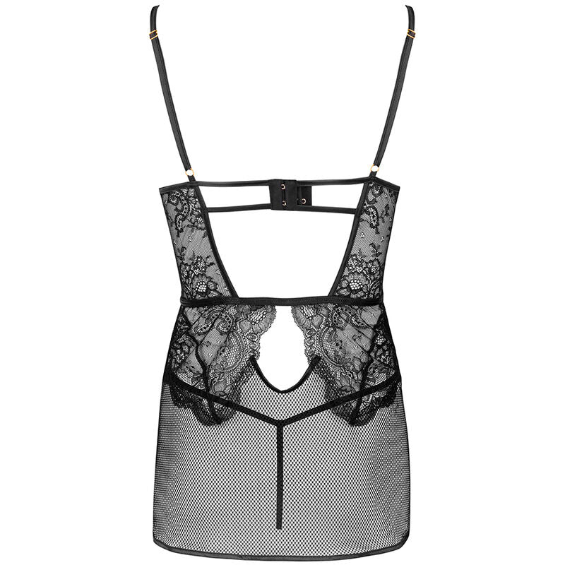 LIVCO CORSETTI FASHION - BARIRIN LC 90633 CAMICIA + PANTY NERO L/XL - LIVCO CORSETTI SETS | Lingerie Harness Boutique