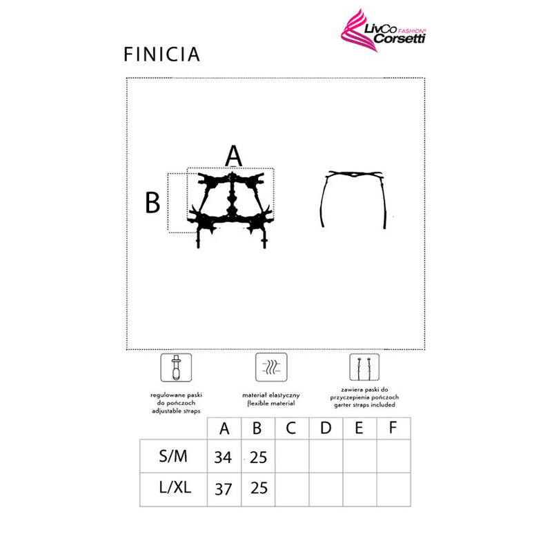 LIVCO CORSETTI FASHION - FINICIA LC90725 REGGETTIERE NERO L/XL - LIVCO CORSETTI ACCESORIES | Lingerie Harness Boutique