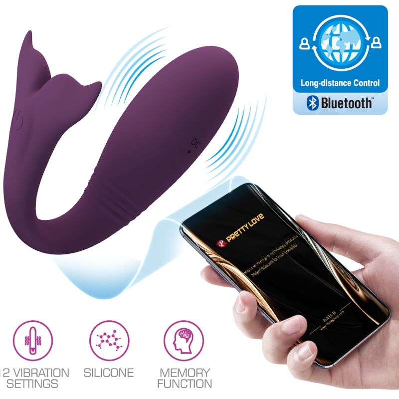 PRETTY LOVE - APP JAYLEEN VIBRATOR TELECOMANDO VIOLA - PRETTY LOVE LED | Lingerie Harness Boutique