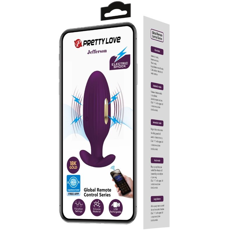 PRETTY LOVE - PLUG ANALE CONTROLLATO DA APP JEFFERSON VIOLA - PRETTY LOVE BOTTOM | Lingerie Harness Boutique