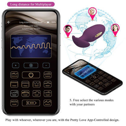 PRETTY LOVE - PLUG ANALE CONTROLLATO DA APP JEFFERSON VIOLA - PRETTY LOVE BOTTOM | Lingerie Harness Boutique