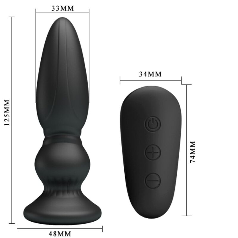 MR PLAY - POTENTE VIBRATORE TELECOMANDO PLUG ANALE NERO - MR PLAY | Lingerie Harness Boutique