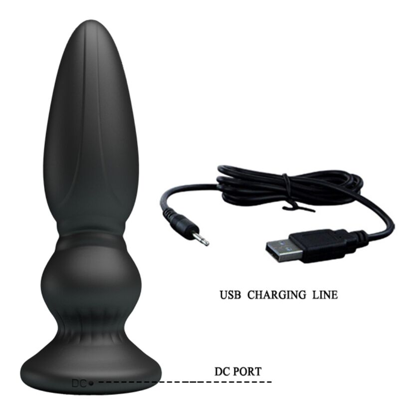 MR PLAY - POTENTE VIBRATORE TELECOMANDO PLUG ANALE NERO - MR PLAY | Lingerie Harness Boutique
