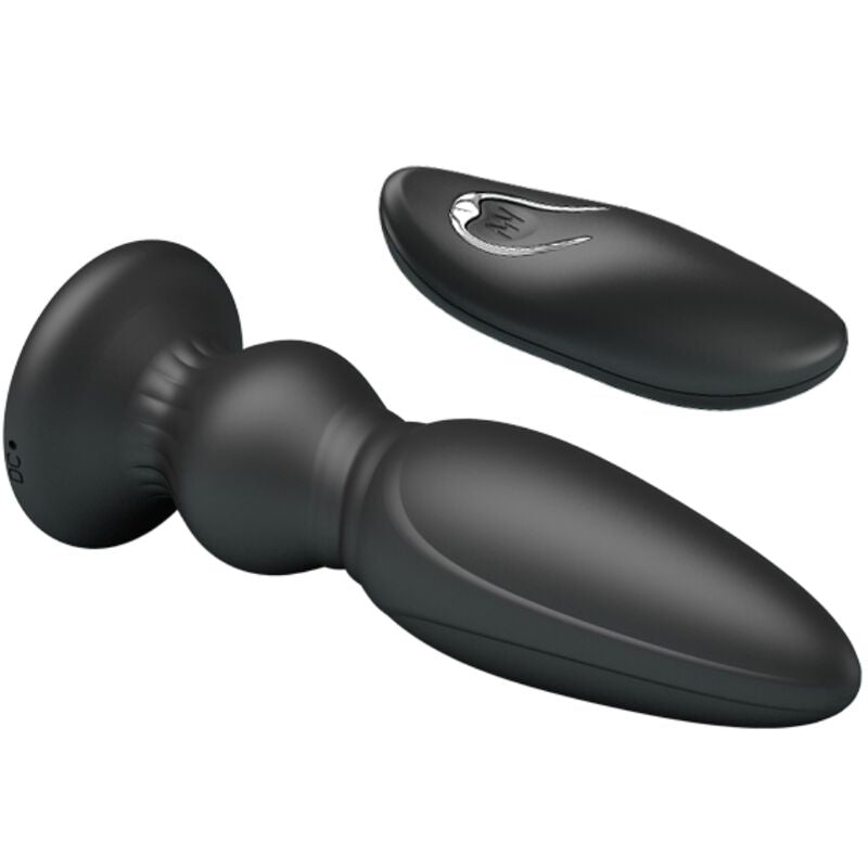 MR PLAY - POTENTE VIBRATORE TELECOMANDO PLUG ANALE NERO - MR PLAY | Lingerie Harness Boutique