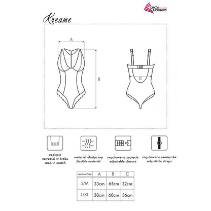 LIVCO CORSETTI FASHION - KREAME LC 90546 BODY NERO L/XL - LIVCO CORSETTI BODIES | Lingerie Harness Boutique