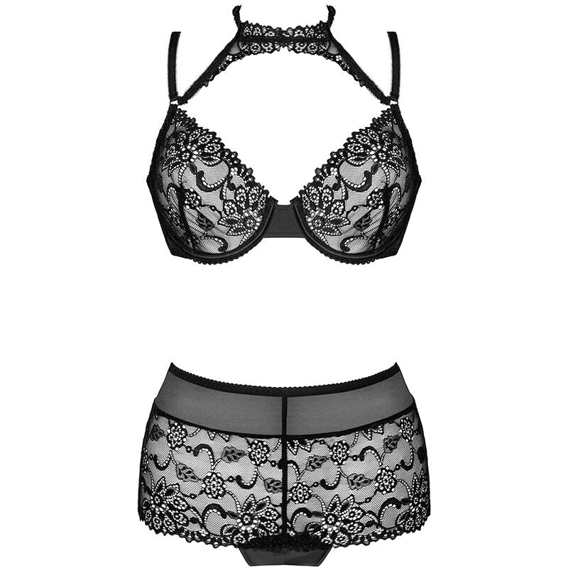 LIVCO CORSETTI FASHION - LINERA FOR THE SENSES COLLEZIONE BRA + PANTY NERO L/XL - LIVCO CORSETTI SETS | Lingerie Harness Boutique