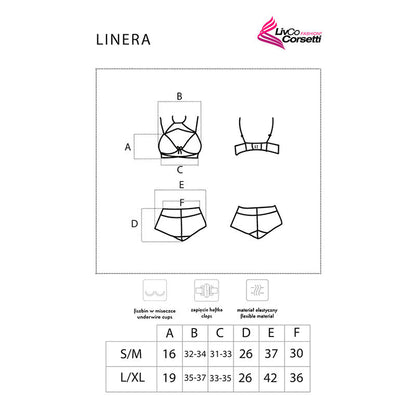 LIVCO CORSETTI FASHION - LINERA FOR THE SENSES COLLEZIONE BRA + PANTY NERO L/XL - LIVCO CORSETTI SETS | Lingerie Harness Boutique
