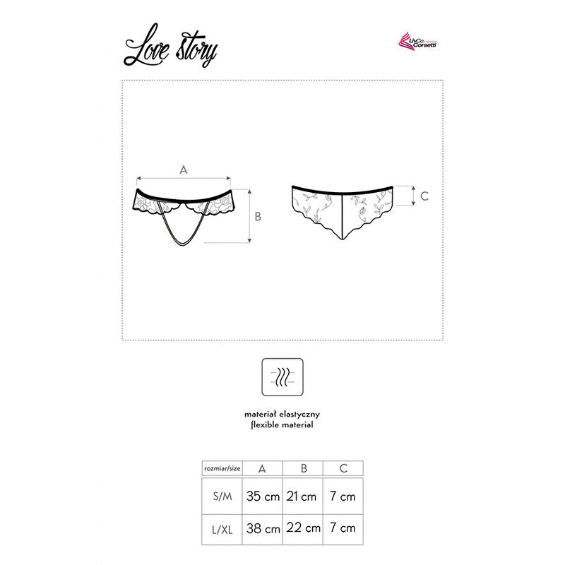 LIVCO CORSETTI FASHION - LOVE STORY LC 90679 PANTY CROTCHLESS NERO L/XL - LIVCO CORSETTI PANTIES | Lingerie Harness Boutique